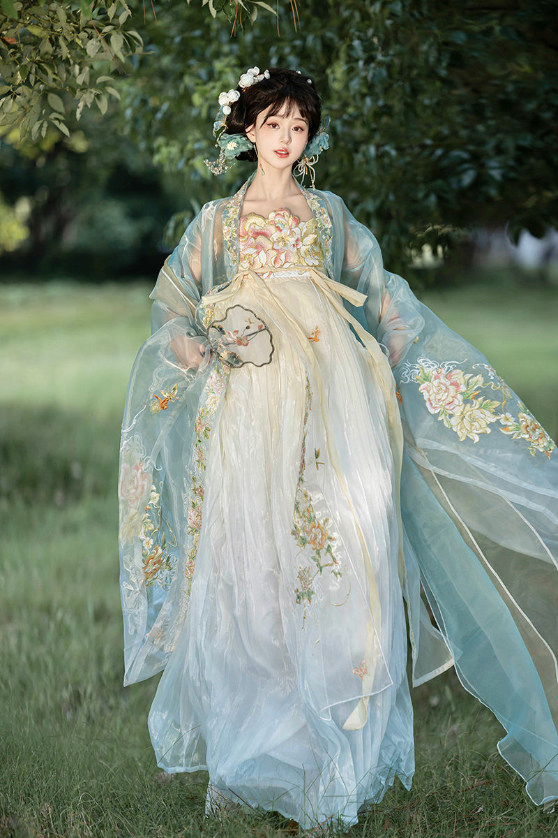 White Peony 白芍 - Tang Dynasty Style Hanfu Dress Heziqun