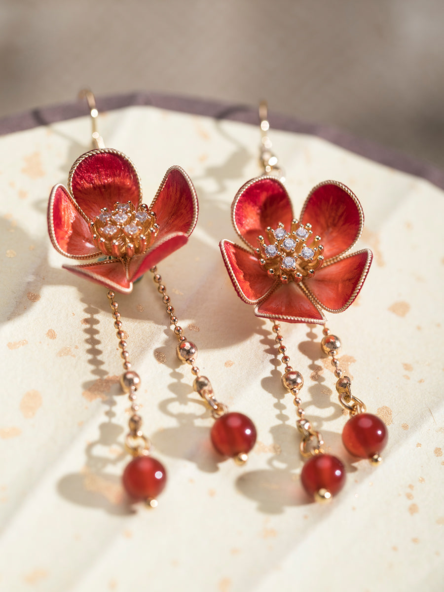 Plum Blossoms Chinese Style Earrings