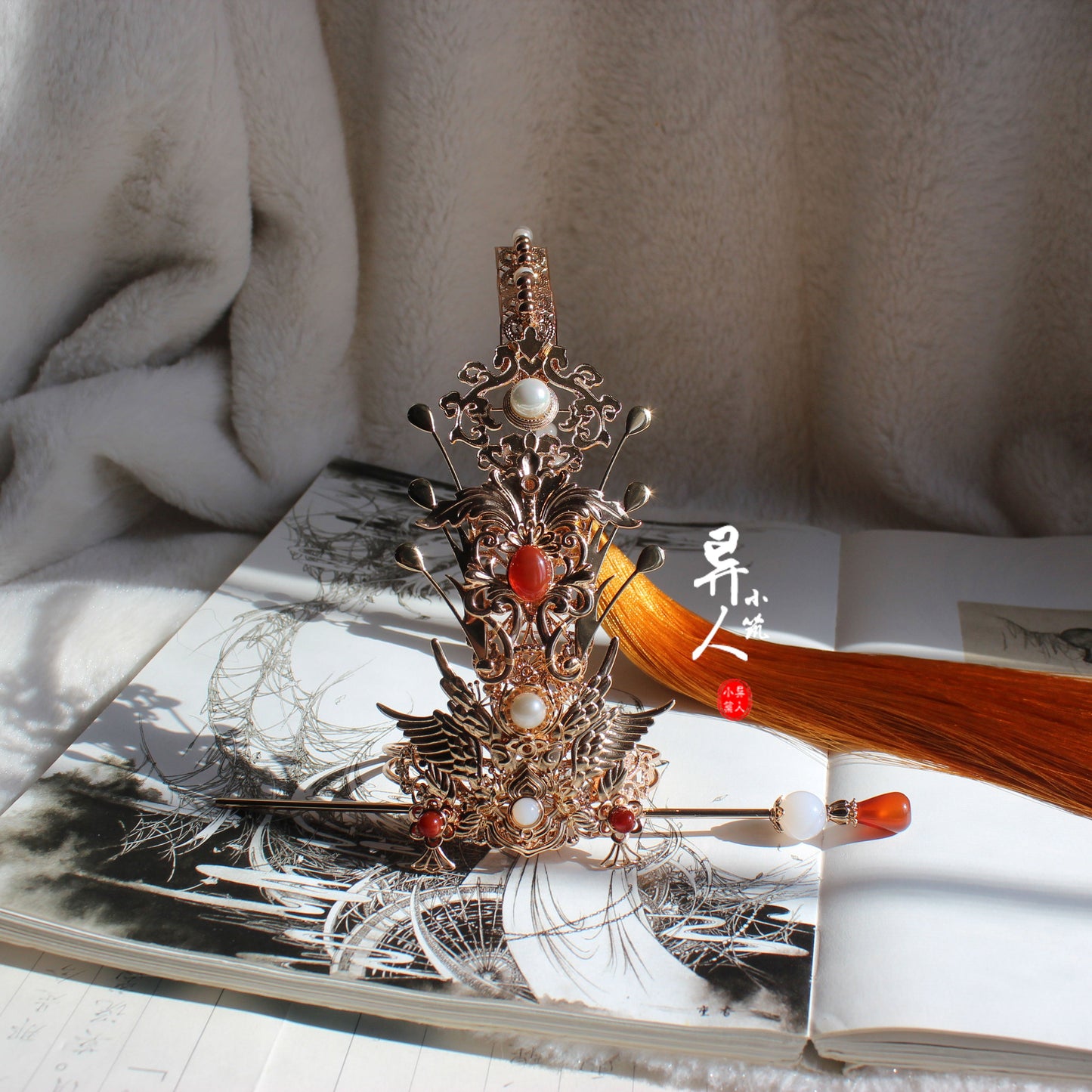Golden Phoenix - Unisex Hanfu Hair Crown