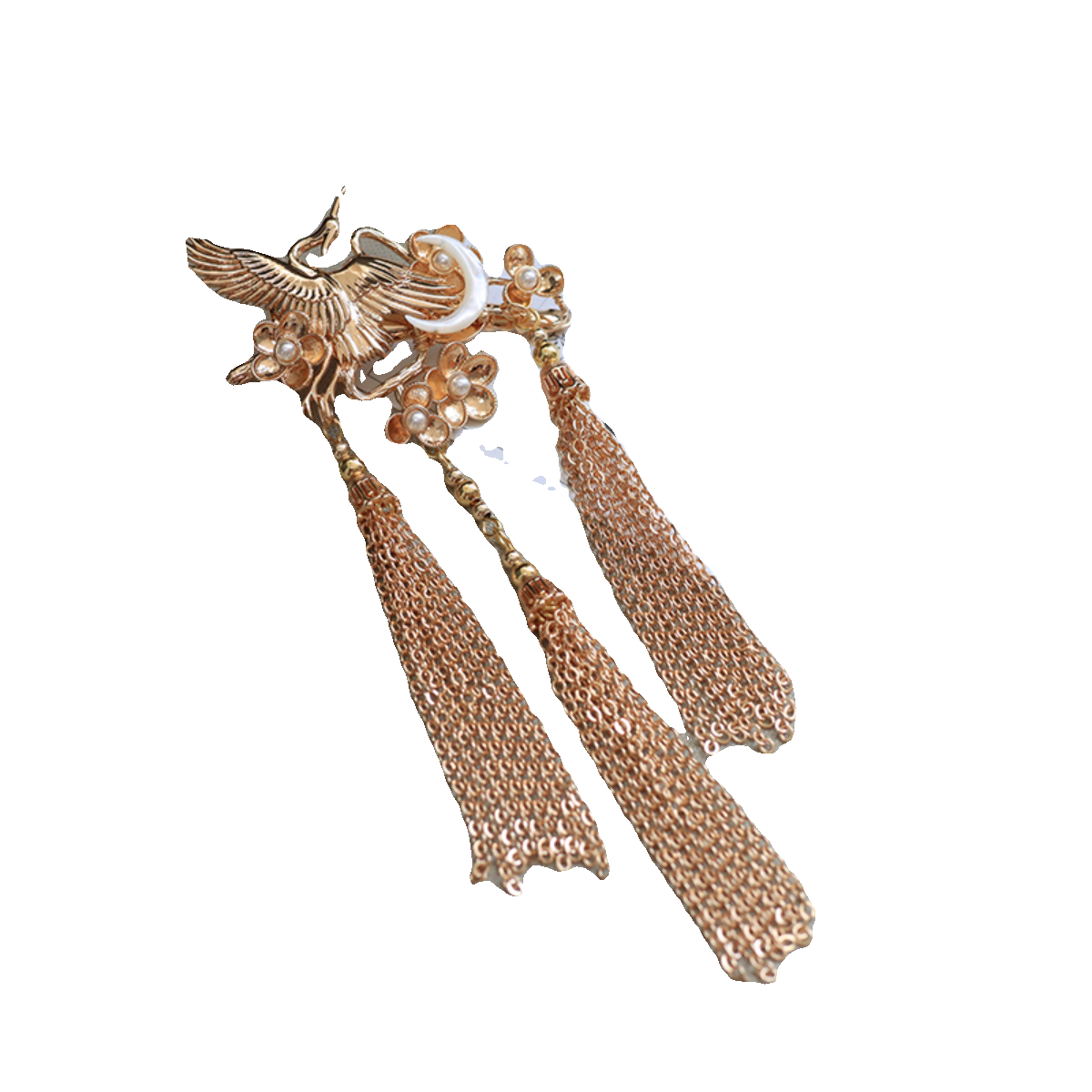 Hair Clips: Crane Chasing
