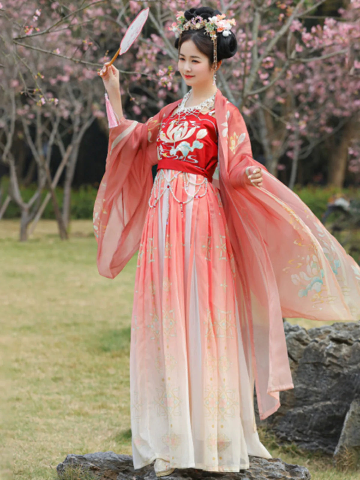 Garden Fairy - Tang Dynasty Hanfu Matching Set