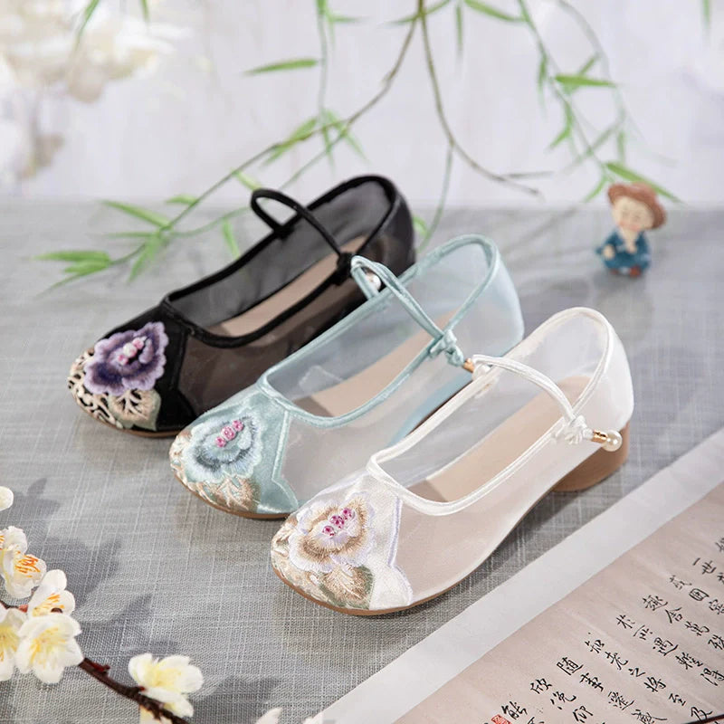 Camila - Embroidered Sheer Chinese Style Shoes