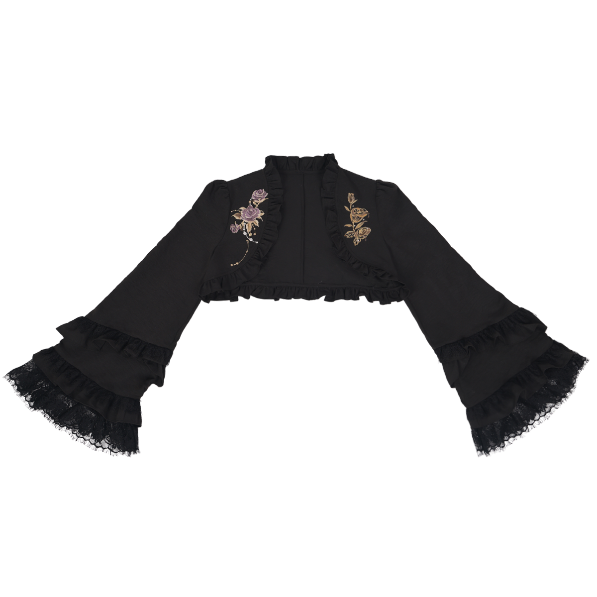 Night Earl 夜伯爵 - Dark Qi Lolita Black Lace Chinese Style Outfit (Preorder)