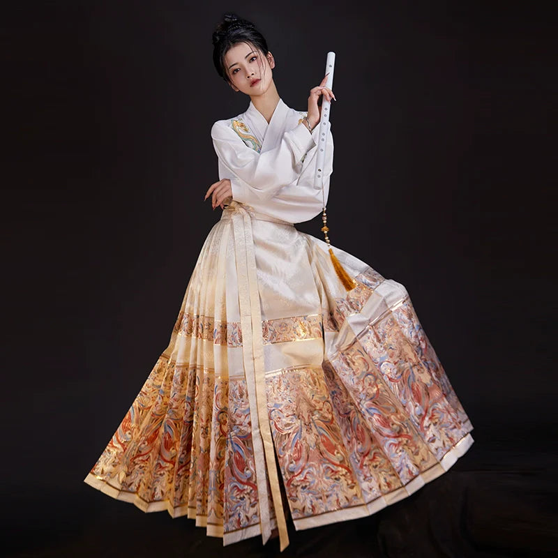 Ming Dynasty Modern Hanfu, Mamianqun, Nuwa Mending the Sky 女娲补天