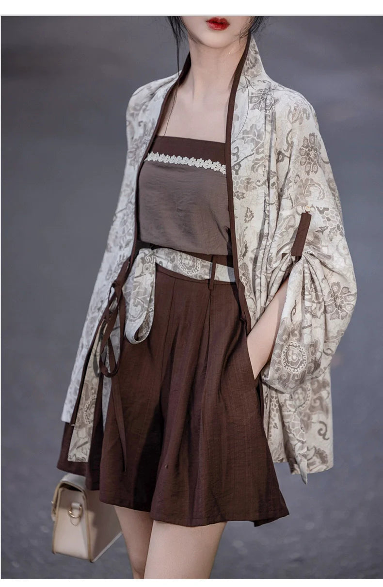Milk Coffee Wisteria - Modern Song Dynasty Hanfu Outfit (Preorder)