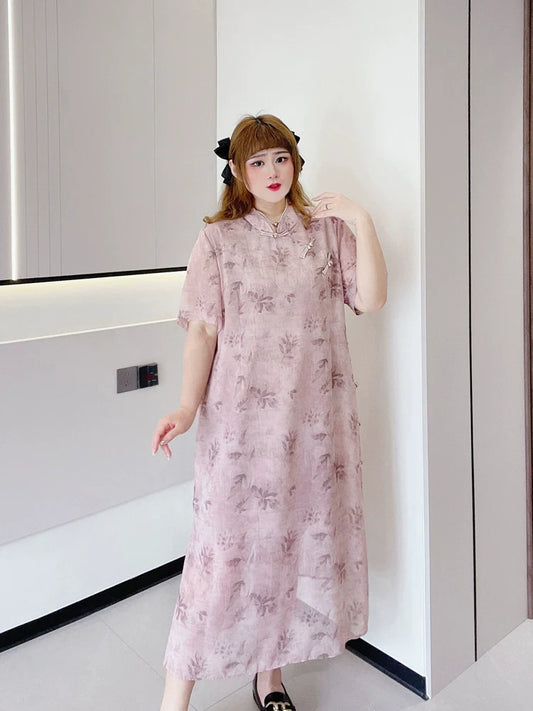 Lilac - New Chinese Style Cheongsam Dress