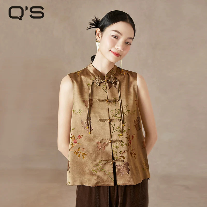 Fluttering Butterflies - New Chinese Style Jacquard Women Vest