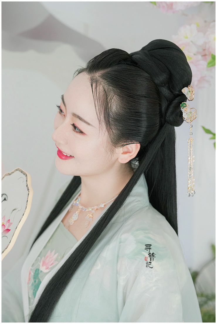 Long Tassel Hair Pin: Painting Fan