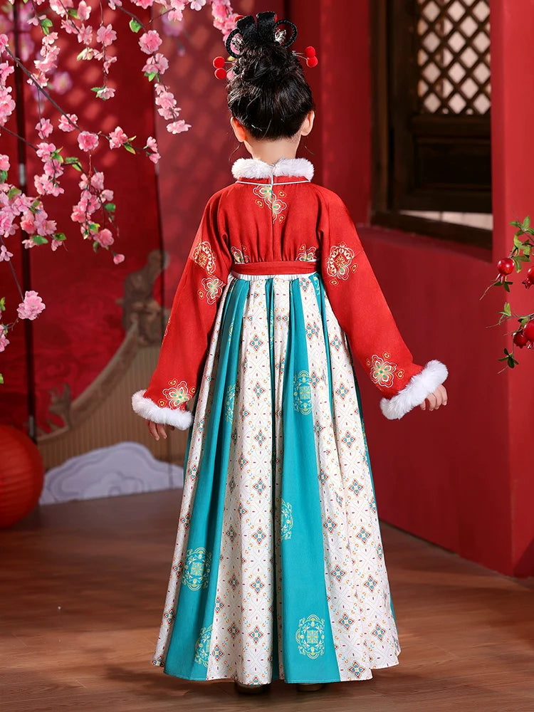 Madison - Winter Hanfu Dress, Dunhuang Flying Fairy Costume for Girls