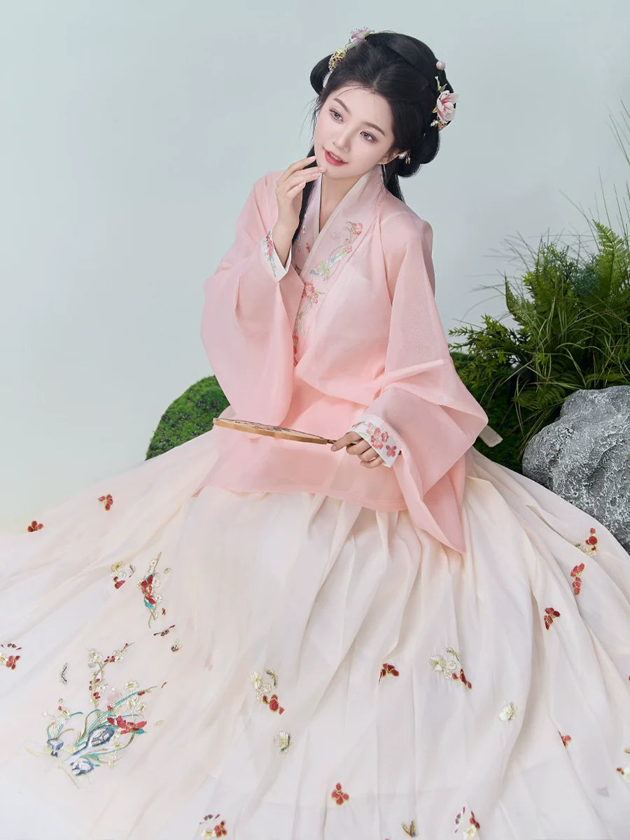 Pastel Linglong - New Chinese Style Ming Dynasty Hanfu Matching Set