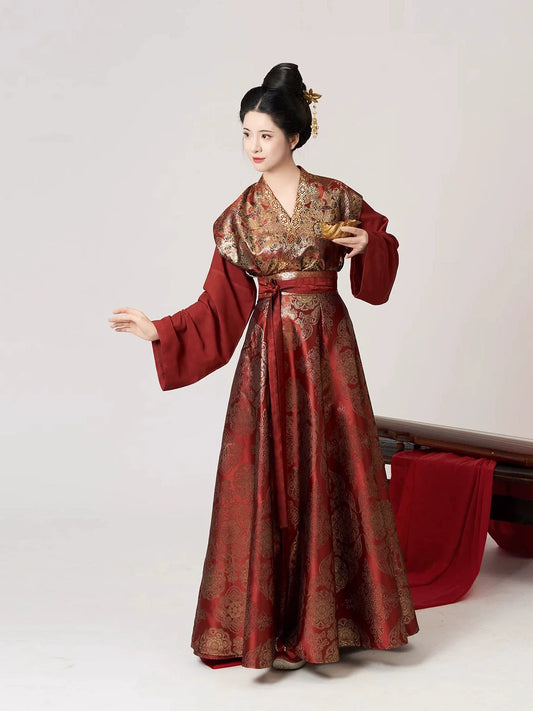 Tang Dynasty Hanfu, Qiyao Ruqun, Beizi, Thousands of Years 千秋万载 (Preorder)