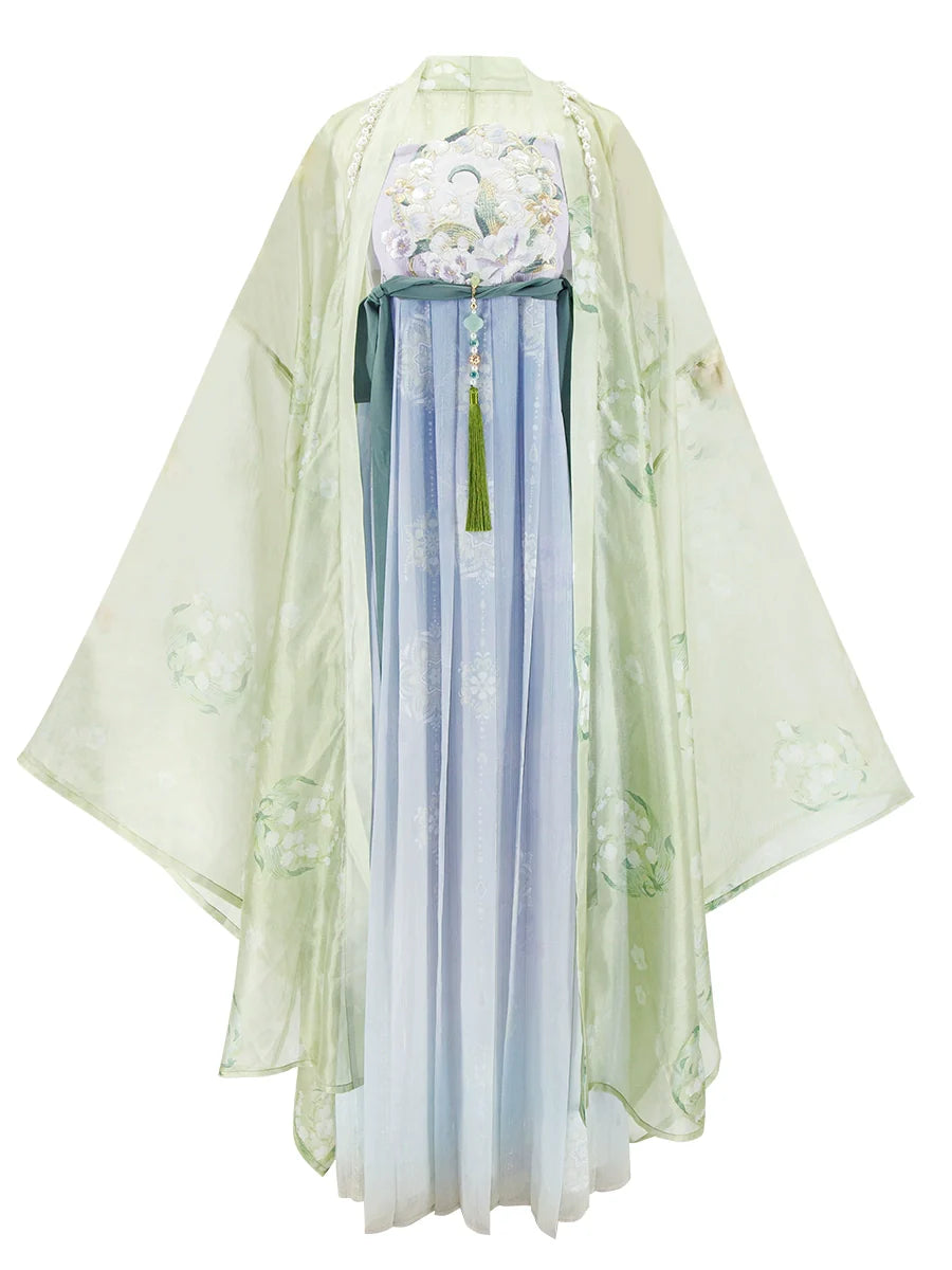 Lily of the Valley 铃兰扇面 - Tang Dynasty Style Hanfu Dress Heziqun