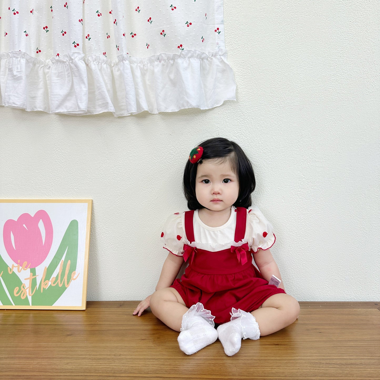 Red Apples - Romper Style Baby Onesies for Girls