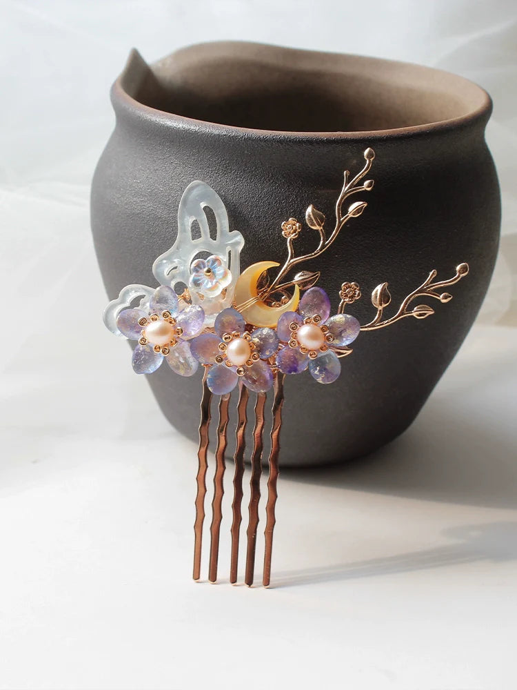 Hair Comb: Butterfly Night
