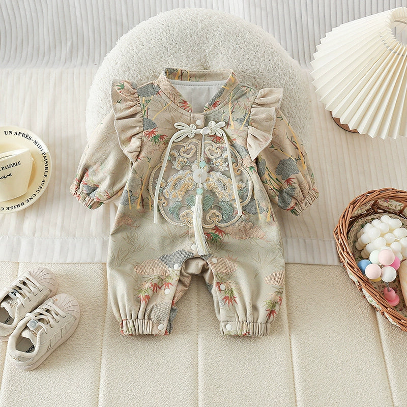 Rustic - Cheongsam Style Baby Onesies for Girls