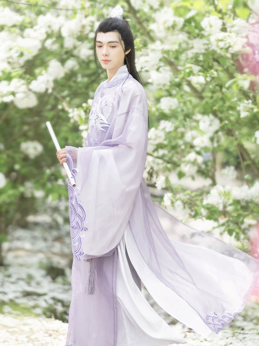 Tang Dynasty Round Collar Robe - Mountains and Seas 山海经