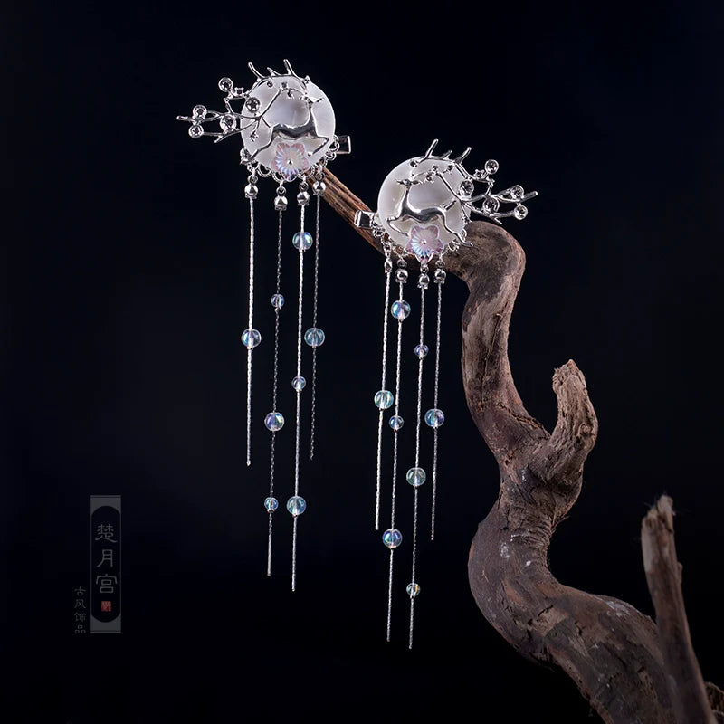 Long Tassels Hair Clips: Ancient Deer