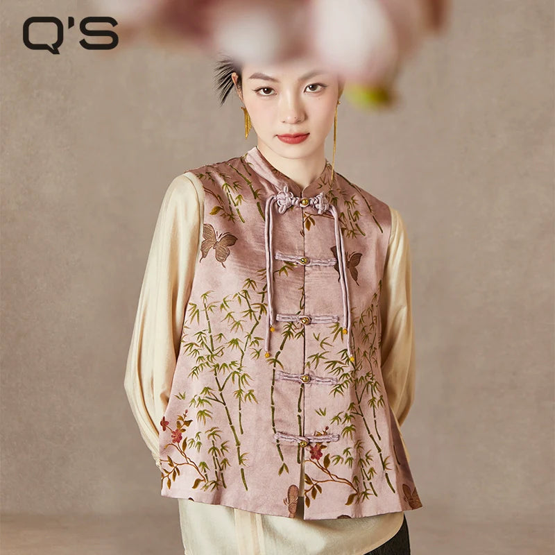 Fluttering Butterflies - New Chinese Style Jacquard Women Vest