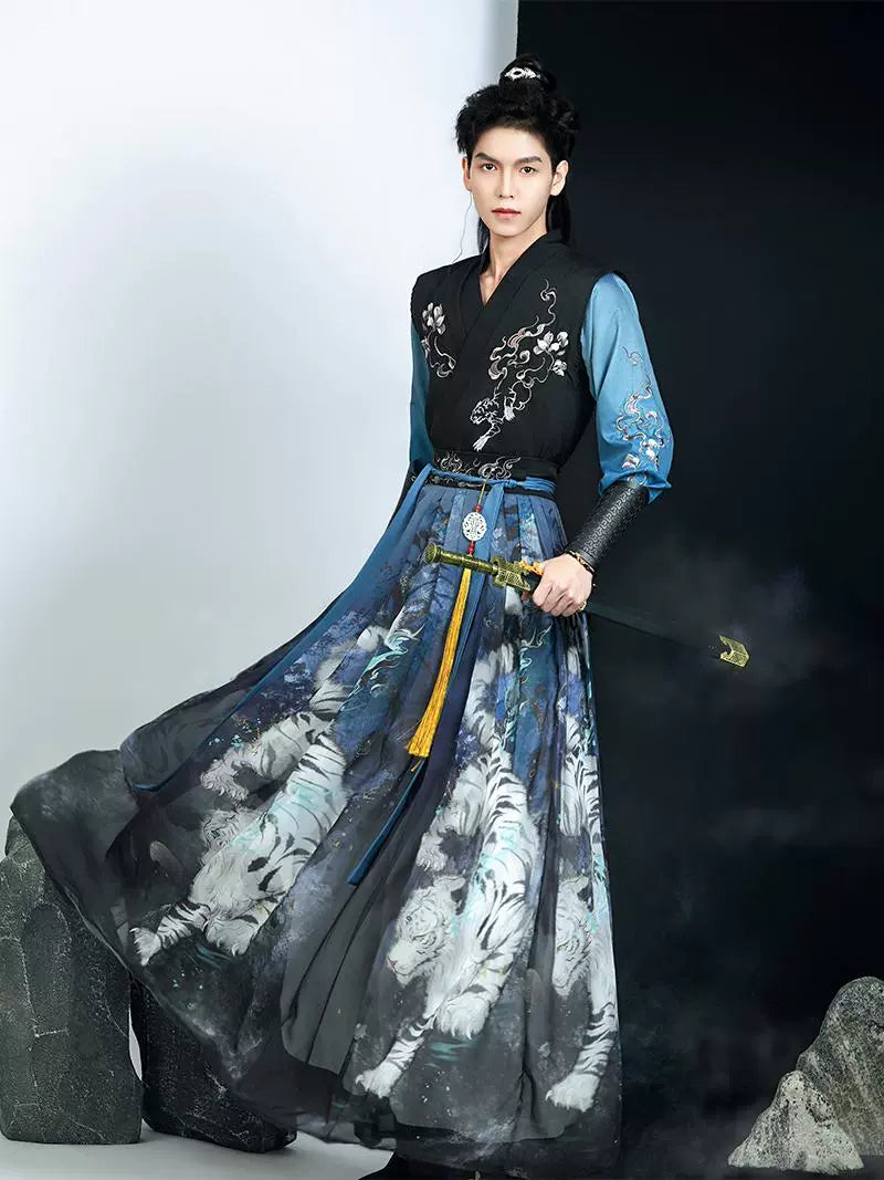 Wei Jin Wuxia Style Qiyao Ruqun - White Tiger 瑶光白虎