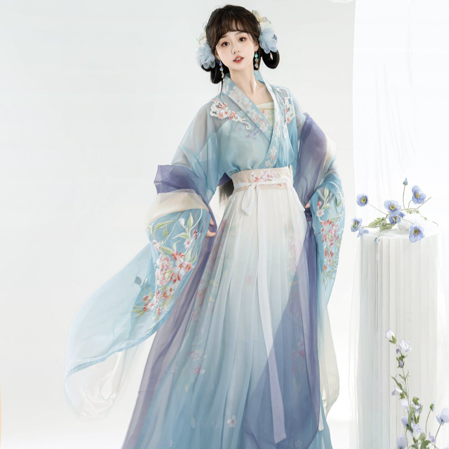 Flower Kite 鸢月 - Wei Jin Style Qiyao Ruqun Spring and Summer Hanfu