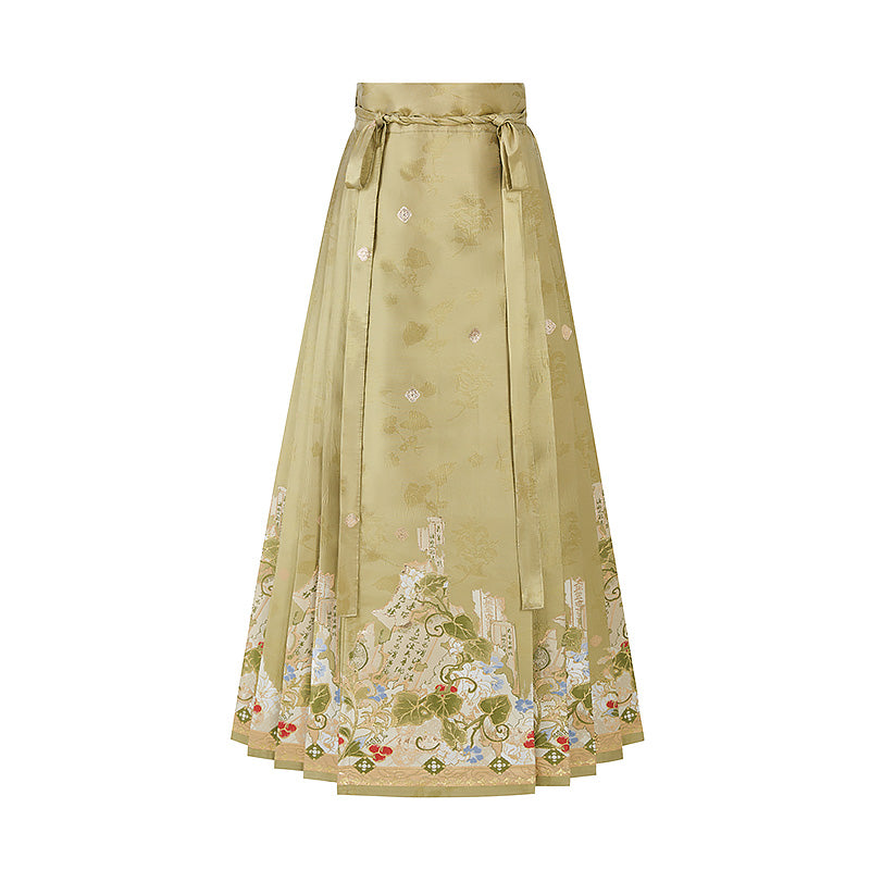 Spirit of Plants and Trees 草木之灵 - Pipa Sleeve Top & Mamianqun Ming Dynasty Hanfu Set