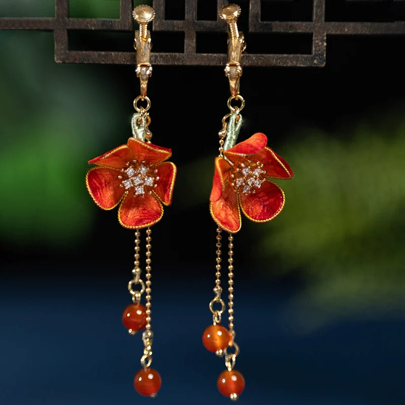 Plum Blossoms Chinese Style Earrings