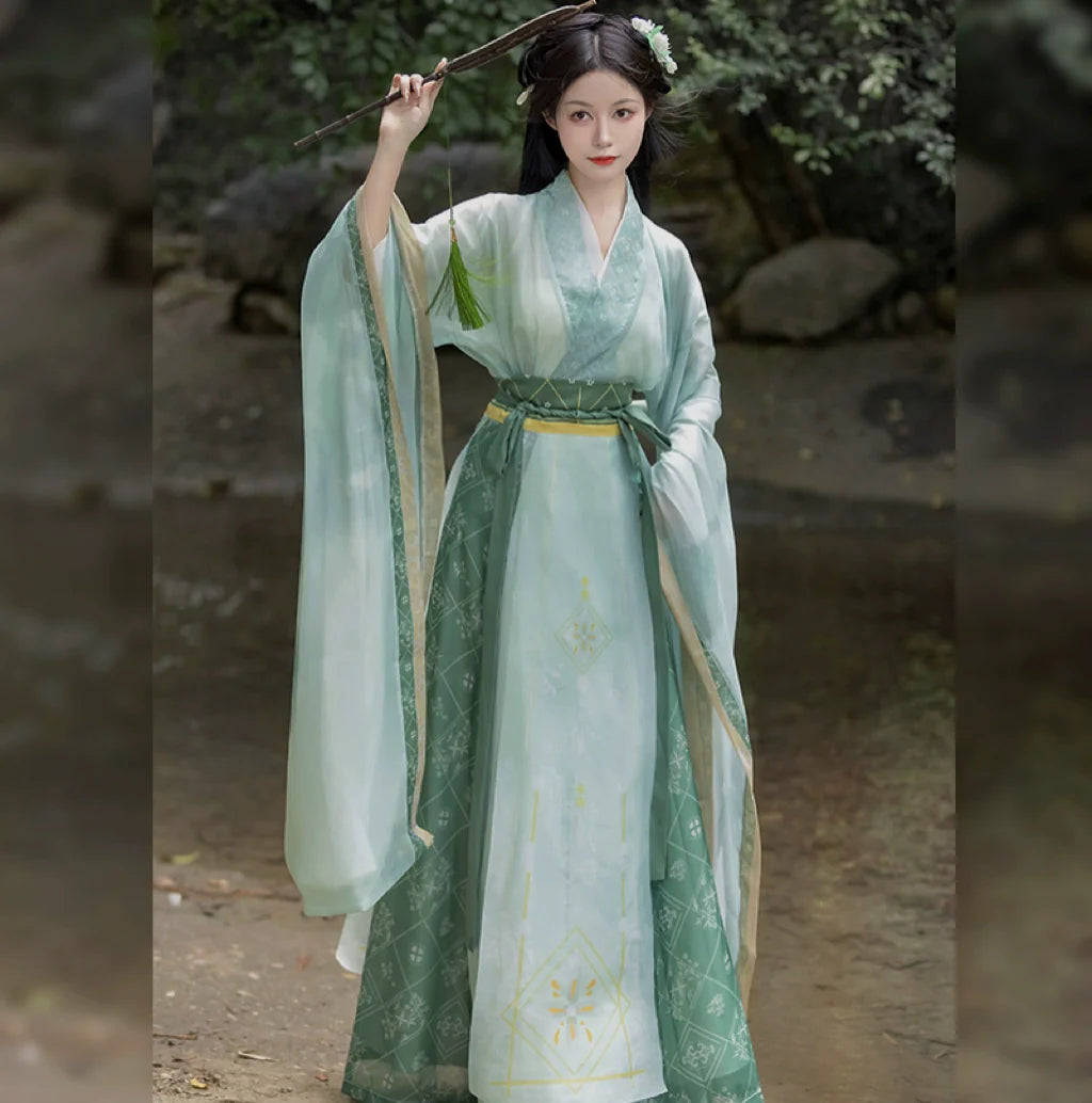 Qingyu 清玉 - Wei Jin Style Cross Collar Qiyao Ruqun