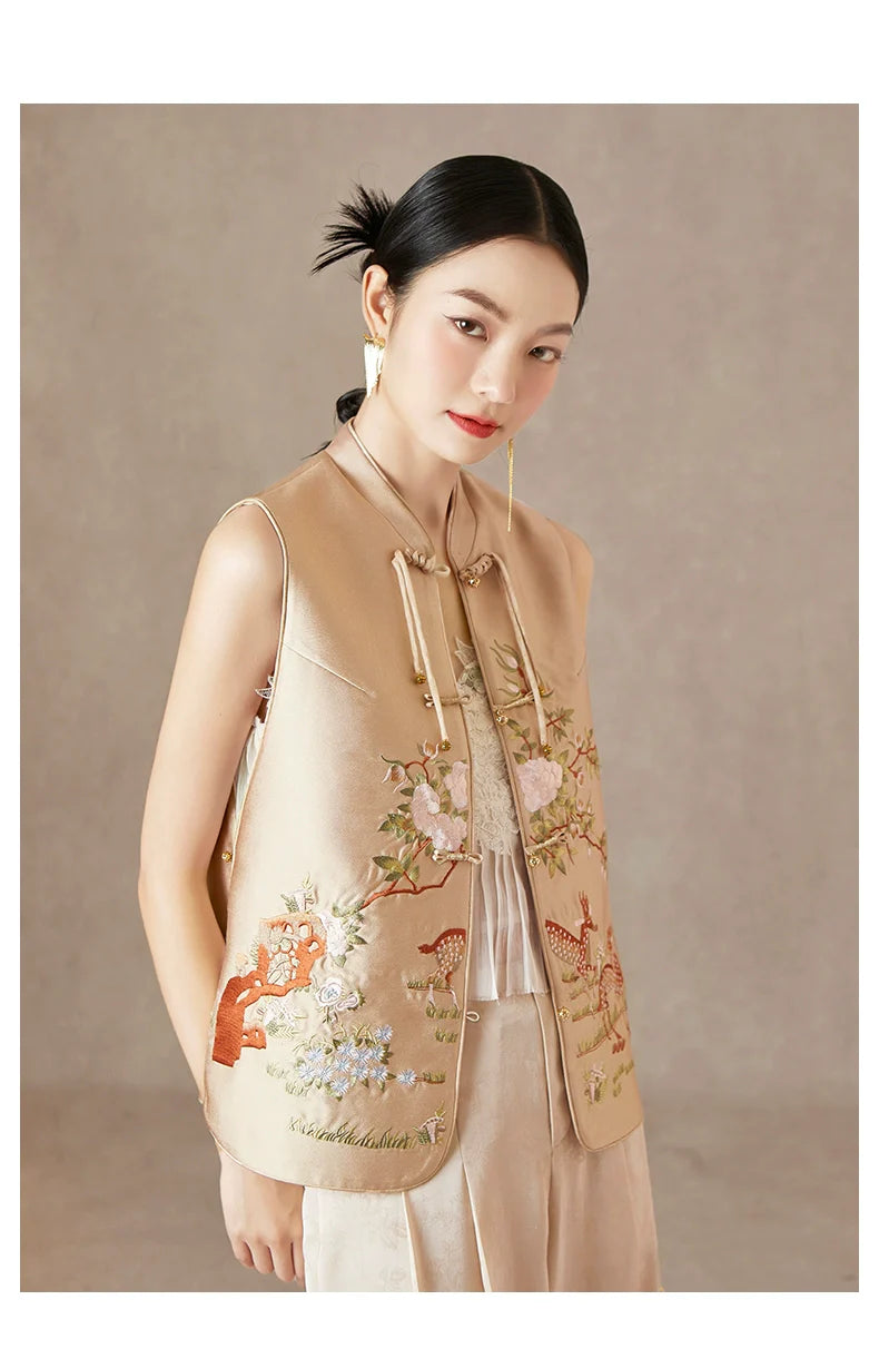Spring Paper - New Chinese Style Jacquard Women Vest