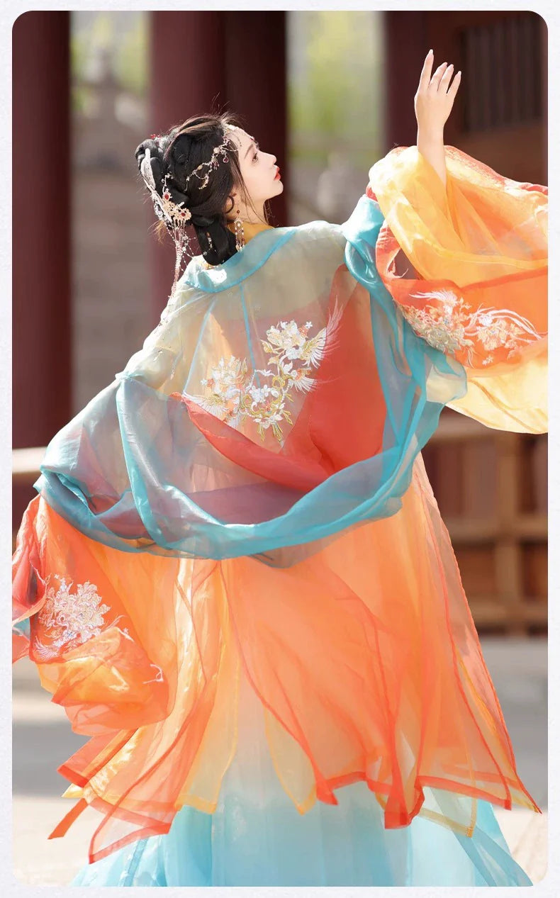 Listen to Rain 听雨 - Tang Dynasty Style Hanfu Dress Heziqun