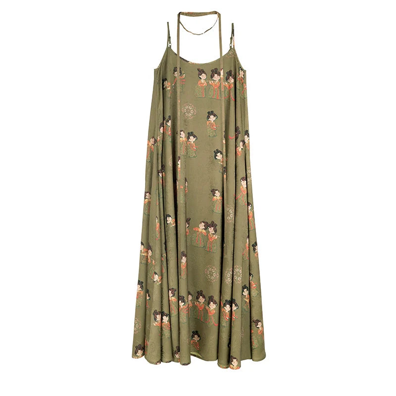 New Chinese Style Satin Summer Jacquard Tang Dynasty Dress