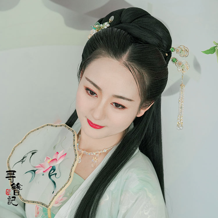 Long Tassel Hair Pin: Painting Fan