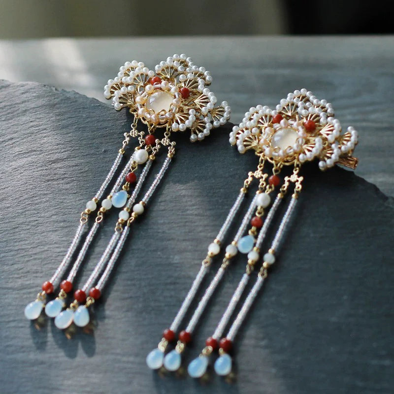 Hair Clips: Crane in the Clouds