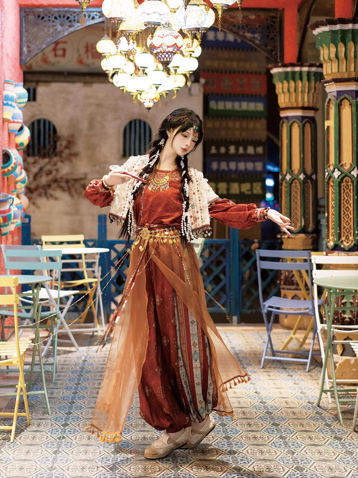 Dunhuang Style Modern Hanfu, New Chinese Style, Sunset 日落