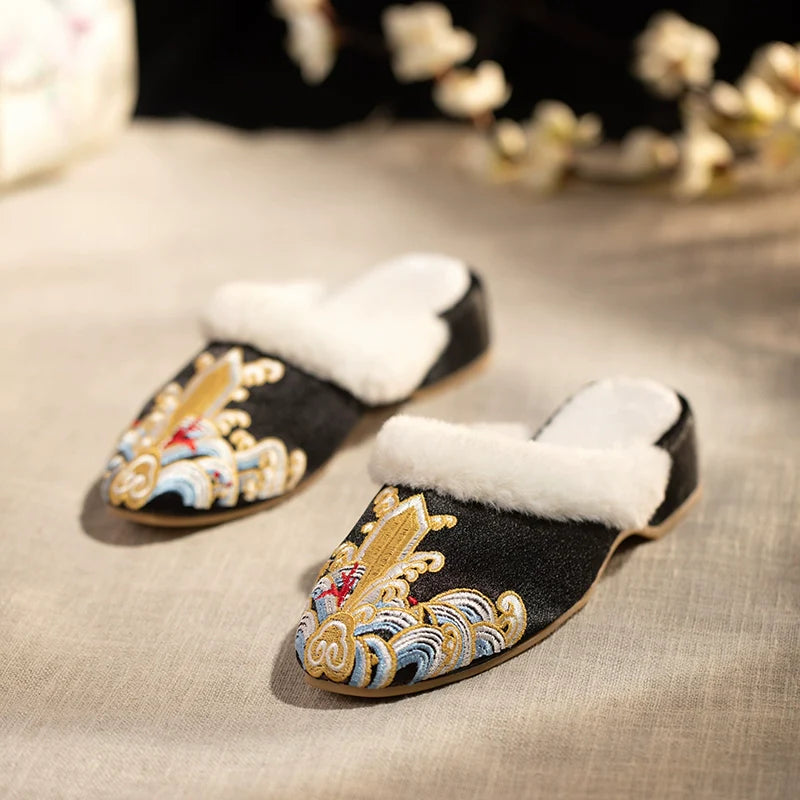 Qiyan - Embroidered Slip-On Shoes for Cheongsam