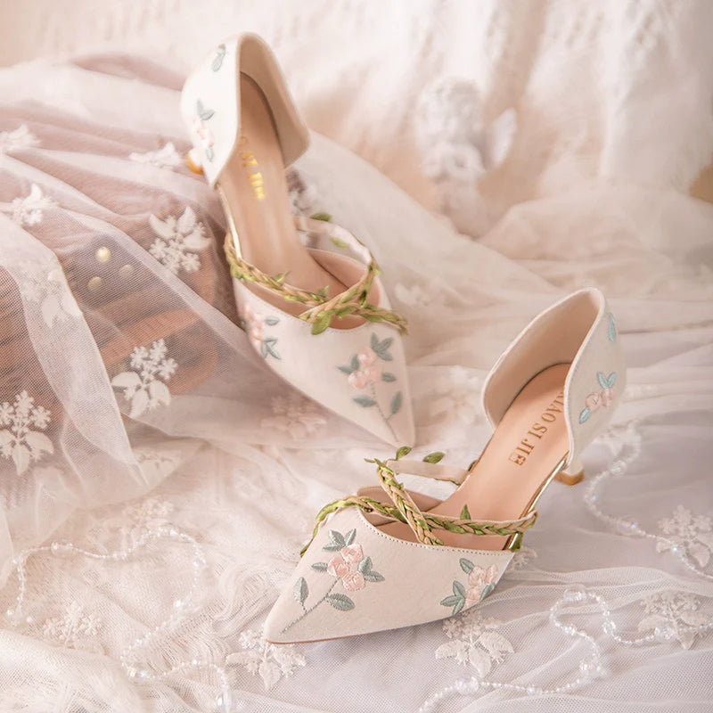 Addison - Flower Vines Qipao Heels