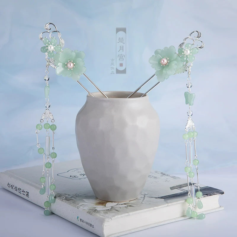 Hanfu Hair Accessories Set: Mint