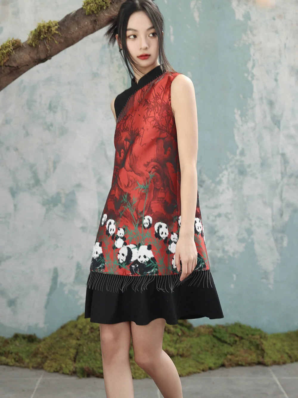 New Chinese Style Dress: Panda Forest