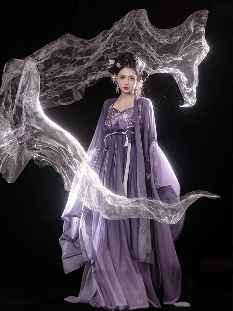 Iris Butterfly 鸢尾蝴蝶 - Tang Dynasty Style Hanfu Dress Heziqun