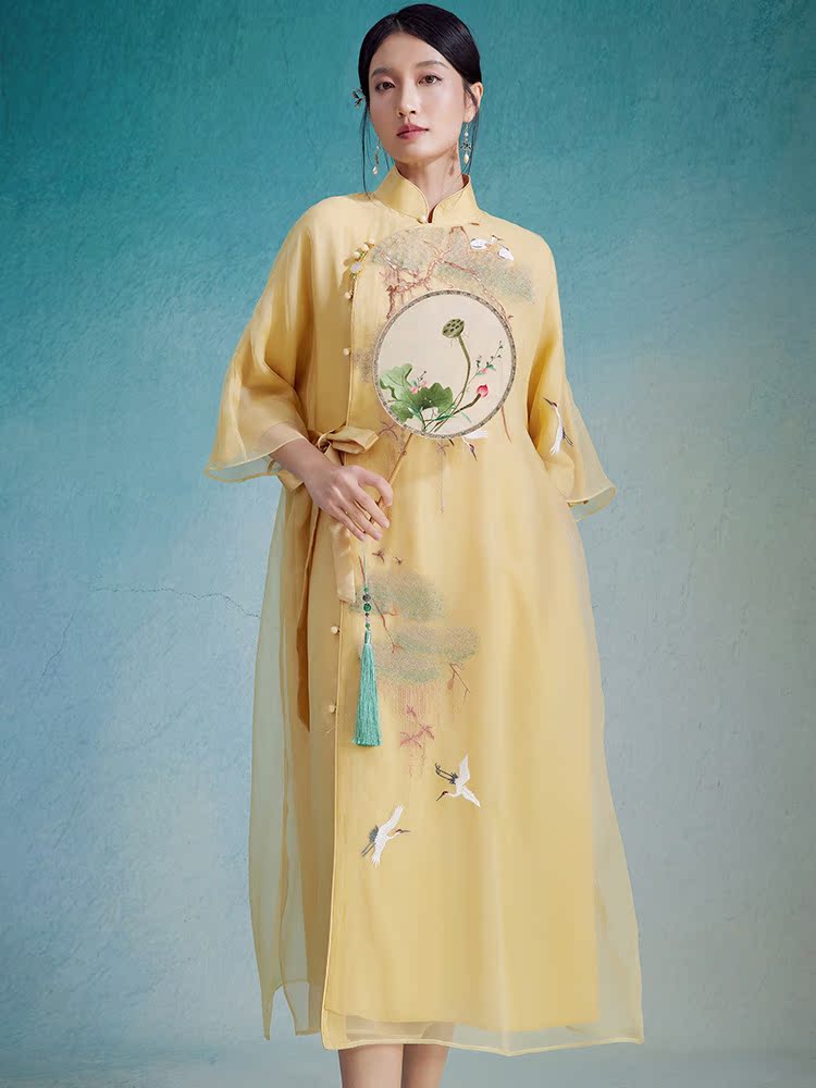 Xiangye - 100% Silk Loose Cheongsam Dress