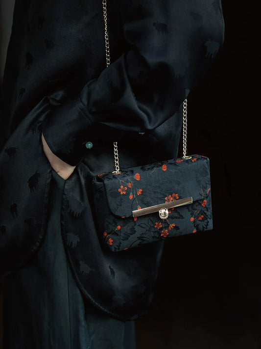 Red Daisies Crossbody Shoulder Retro Mini Bag for Women