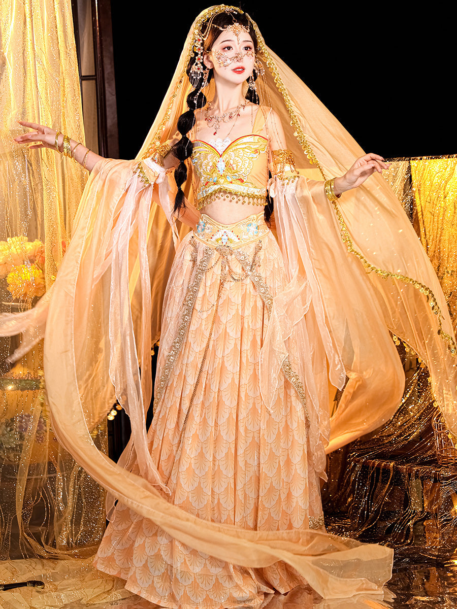 Blue Smoke - Dunhuang Goddess Feitian Tang Dynasty Costume