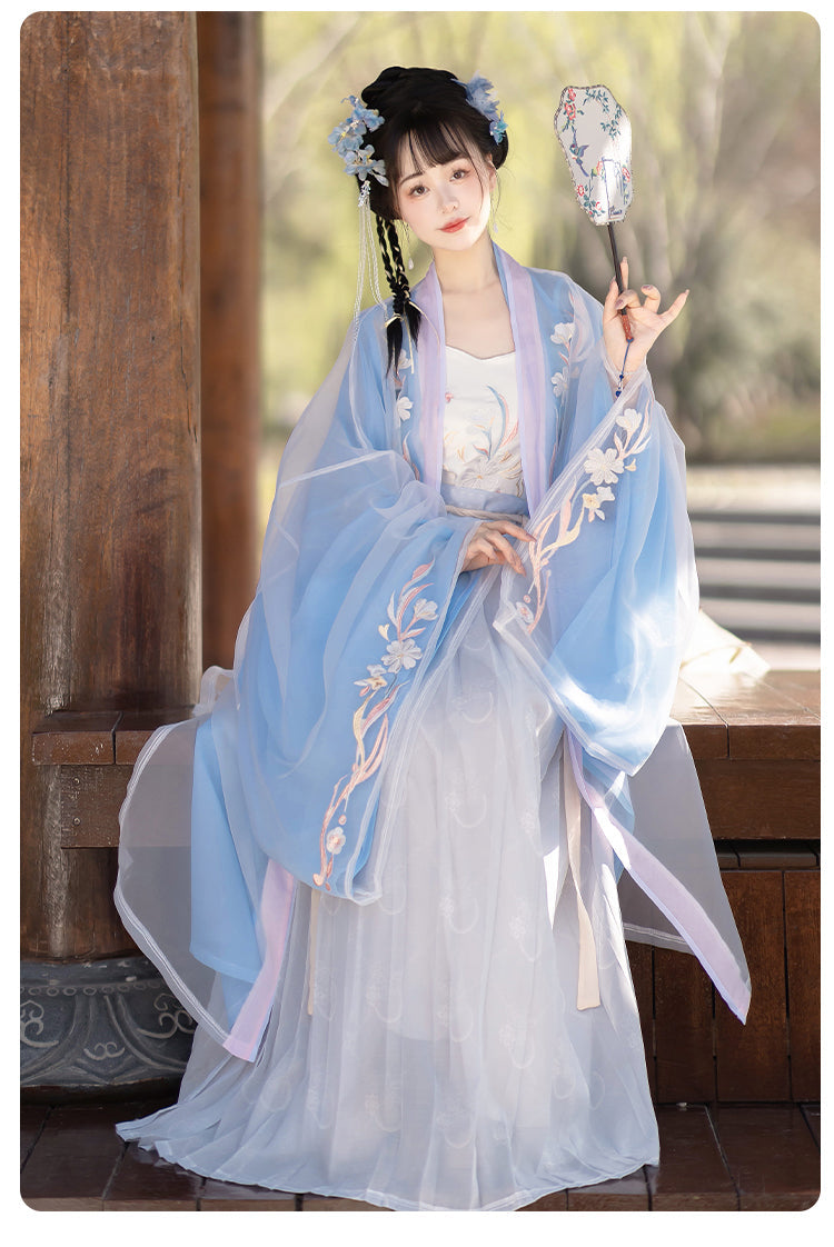 Indigo Blossoms - Song Dynasty Style Qiyao Ruqun Hanfu