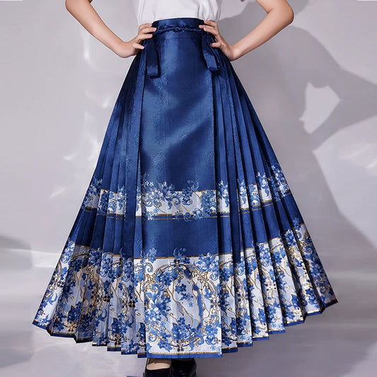 Ming Dynasty Modern Hanfu, Mamianqun, Porcelain 青花瓷