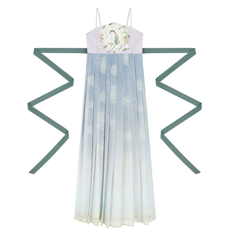 Lily of the Valley 铃兰扇面 - Tang Dynasty Style Hanfu Dress Heziqun