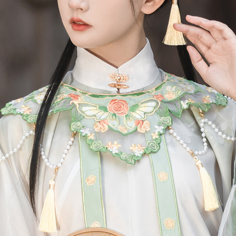 Ancient Gardens - Robe & Mamianqun Ming Dynasty Hanfu Set