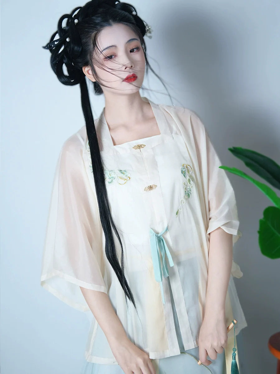 Qianran - New Chinese Style Ming Dynasty Hanfu Matching Set