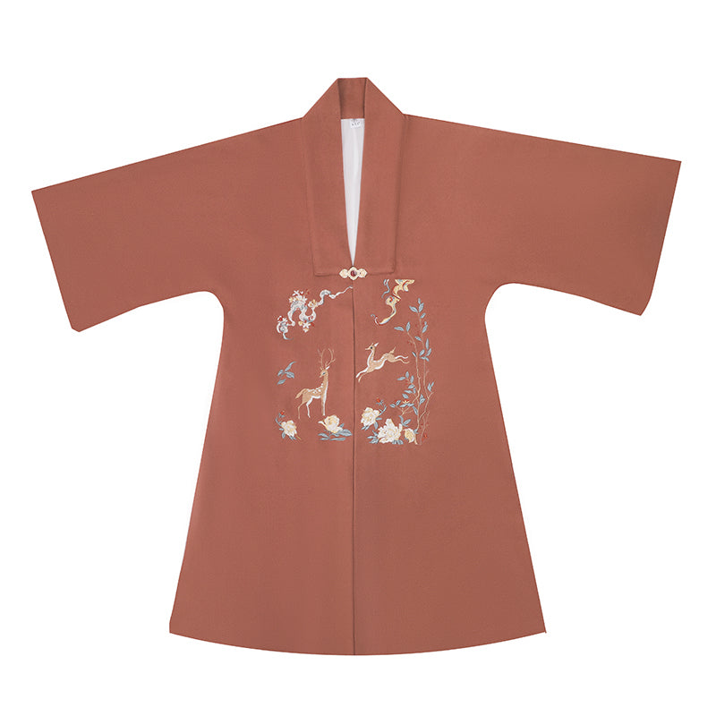 Immortal Deer 富贵神鹿 - Robe & Mamianqun Ming Dynasty Hanfu Set