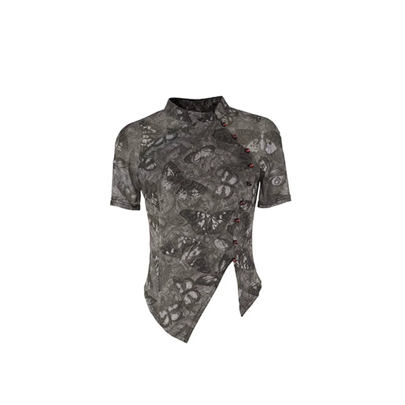 New Chinese Style Printed Butterfly Top