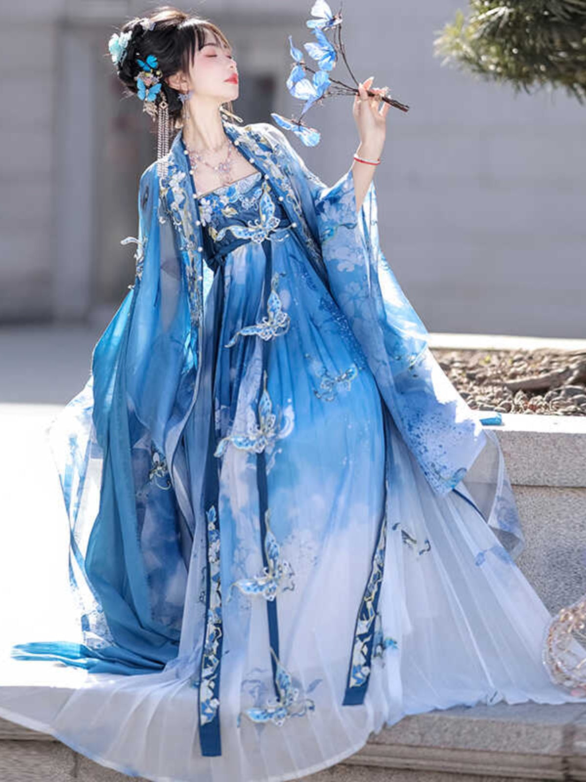 Porcelain Beauty 瓷碟美人 - Tang Dynasty Style Hanfu Dress Heziqun