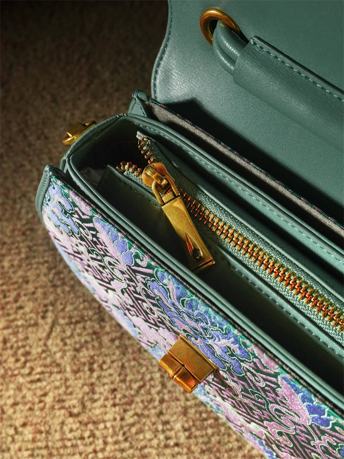 Court Feast Song Brocade Crossbody Shoulder Bag for Women